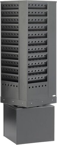 Safco Products 4325BL Industrial Steel Rotary Magazine & File Rack - 92 Pocket, Black - 360° Rotational Steel Base, 5 lbs. Capacity Per Pocket in Saudi Arabia