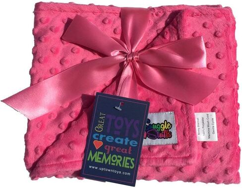 Reversible Unisex Children's Soft Baby Blanket Minky Dot (Choose Color) (Pink/Cream) in Kuwait
