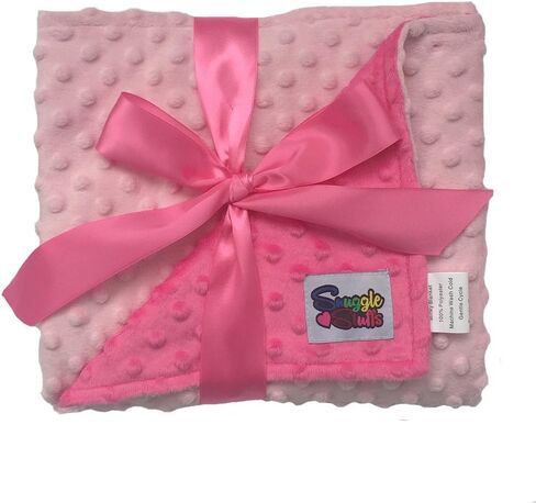 Reversible Unisex Children's Soft Baby Blanket Minky Dot (Choose Color) (Pink/Cream) in Kuwait