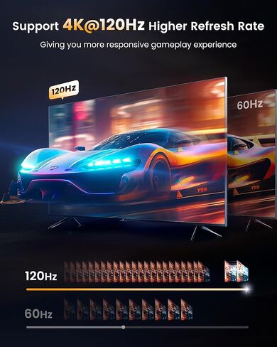 محول HDMI 4K 120 هرتز، وصلات avedio 8K HDMI 2.1 موزع تبديل 2 في 1، محول ثنائي الاتجاه من سبائك الألومنيوم يدعم Ultra HD 8K@60 هرتز 4K@144 هرتز عالي السرعة 48 جيجابت في الثانية (برتقالي) in Kuwait