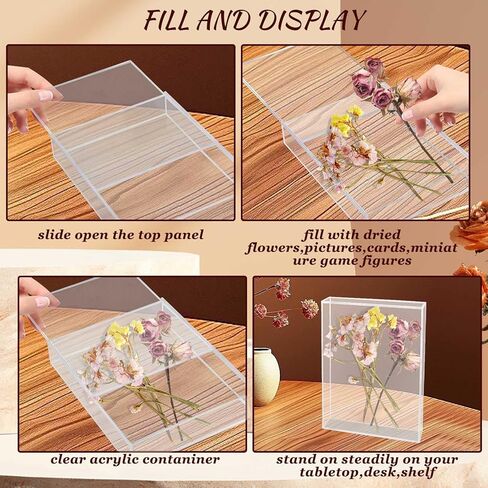 2 Pcs Acrylic Shadow Boxes Display Case, 6x8 Shadow Box Frame DIY Clear Acrylic Display Box Wedding Memory Box Dried Flower Shadow Box 3D Picture Frame for Valentine's Day Wedding (2, 6'' x 8'') in Saudi Arabia