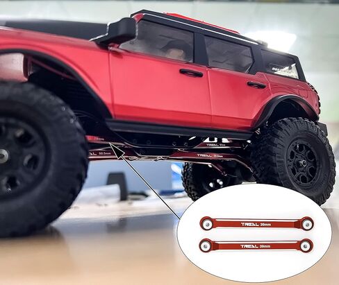 TREAL SCX24 Upper 2 Links （4 Links Conversion） 39mm Alu#7075 for Axial SCX24 C10 Bronco Gladiator 1/24 Scale Trucks (Green) in Saudi Arabia