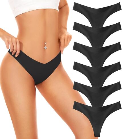 Seamless Thongs For Women No Show Ladies Thong Sexy Panties Underwear 6 Pack Breathable Comfortable Thongs in Saudi Arabia