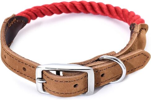 Mile High Life Dog Collar Puppy Collar, Dog Collars for Small Dogs Soft and Strong Poly Cotton Fabric, Red, Small Neck 11"-15" -20 lb in Saudi Arabia