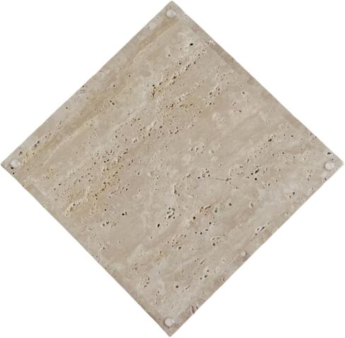 Natural Real Marble Square Neat Makeups Organizer/Bathroom Vanity Tray for Razor Towel Toothpaste (Beige travertine, 9.84x9.84x1.18in) in Saudi Arabia