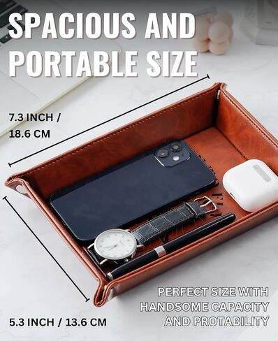 INNObeta Pilot Gifts Valet Tray for Male, Men, Aviation Gifts Desktop Storage Organizer PU Leather Bedside Tray Key Coin Holder for Birthday, Christmas - Born to Fly in Saudi Arabia