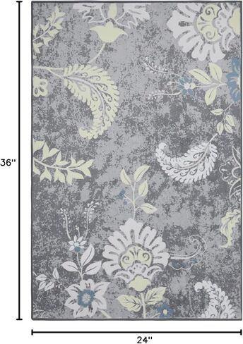 سجادة عداء قابلة للغسل مقاس 2 × 6 سجادة عداء المدخل سجادة ملونة للمطبخ سجادة عداء زهور حديثة سجادة طويلة لغرفة الغسيل سجادة أرضية لغرفة المعيشة وغرفة النوم والحضانة، أحمر/متعدد in Kuwait