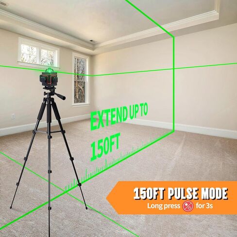 Laser Level, 100Ft Self Leveling Green Cross Line Laser Level for Construction and Hanging, 4 Adjustable Brightness, Sliding cover switch to protect window, Built-in charging and Magnetic Bracket in Saudi Arabia
