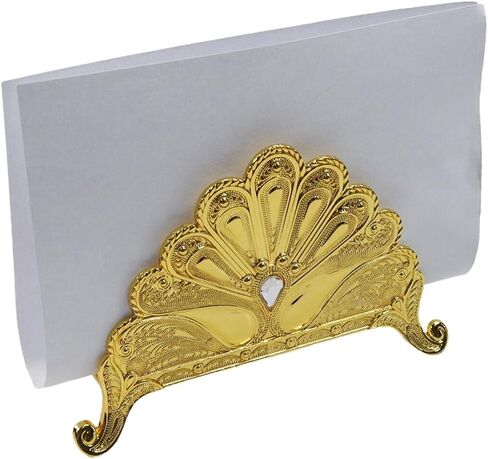 Square Hollow Cast Iron Napkin Holder, Paper Napkin Dispenser, Tissue Dispenser Organizer, Serviette Holder for Bathroom, Kitchen and Home Decor, Restaurant and Bar Accessories(Gold) in Saudi Arabia