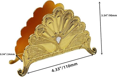 Square Hollow Cast Iron Napkin Holder, Paper Napkin Dispenser, Tissue Dispenser Organizer, Serviette Holder for Bathroom, Kitchen and Home Decor, Restaurant and Bar Accessories(Gold) in Saudi Arabia