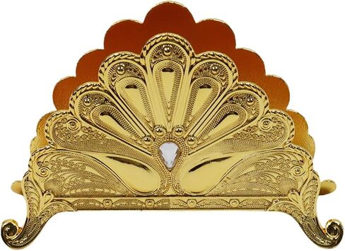 Square Hollow Cast Iron Napkin Holder, Paper Napkin Dispenser, Tissue Dispenser Organizer, Serviette Holder for Bathroom, Kitchen and Home Decor, Restaurant and Bar Accessories(Gold) in Saudi Arabia