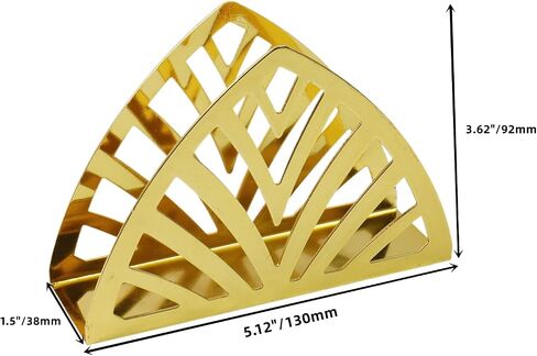 Square Hollow Cast Iron Napkin Holder, Paper Napkin Dispenser, Tissue Dispenser Organizer, Serviette Holder for Bathroom, Kitchen and Home Decor, Restaurant and Bar Accessories(Gold) in Saudi Arabia