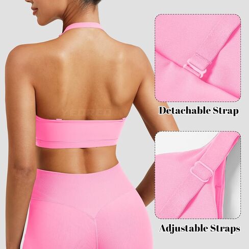 YEOREO Sports Bras for Women Open Back Workout Gym Bra Padded Medium Impact Yoga Tops with Ajustable Back Straps in Saudi Arabia