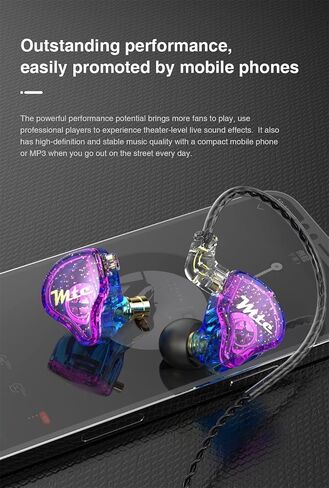 سماعات أذن TRN MTE IEM 1DD HiFi داخل الأذن، سماعات أذن TRN IEM ديناميكية داخل الأذن مع كابل C Pin قابل للفصل للموسيقى والألعاب والرياضة in Saudi Arabia