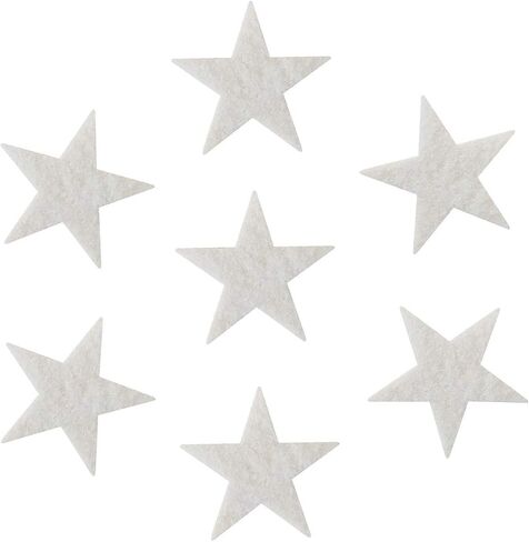 tBesme 100 PCS Adhesive Felt Star,1.5 inch White Self-Adhesive Felt Sticker for Party DIY Craft Projects,Sewing Handcraft Finishing(White) in Kuwait