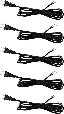 Creative Hobbies Black Lamp Cord, 12 Foot Long, Replacement Lamp Cord Lamp Repair Part, 18/2 SPT-1 Wire, UL Listed (1) in Saudi Arabia