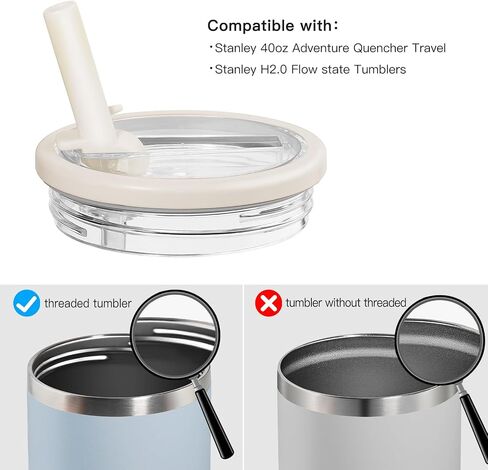 2 Pack 40 oz Tumbler Flip Straw Lid Replacement fit for Stanley Quencher, Spill Proof Tumbler Cover for Stanley Cup in Saudi Arabia