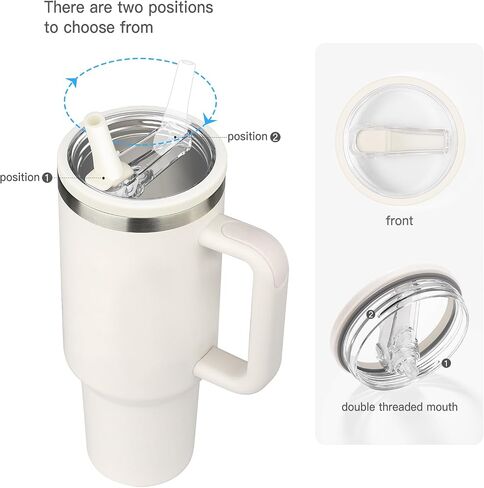 2 Pack 40 oz Tumbler Flip Straw Lid Replacement fit for Stanley Quencher, Spill Proof Tumbler Cover for Stanley Cup in Saudi Arabia