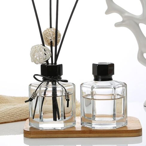 1 قطعة 120 مل/4 أونصة زجاجة ناشر زجاجية فارغة قابلة لإعادة الملء برطمانات ناشرة للروائح العلاجية حاوية تخزين إكسسوارات العطور تستخدم لاستبدال عصي الناشر اليدوية للديكور (شفاف) in Kuwait