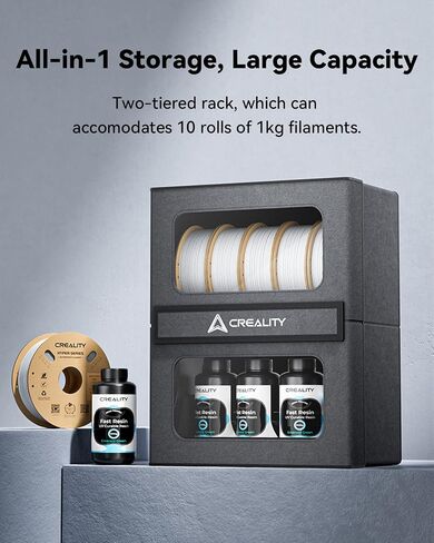 Creality Filament Storage Box, 2 Tier Storage Rack, Storage 10 Spools of 1kg Filament, 3D Printer Filament Storage Container for Filament/UV Resin in Saudi Arabia