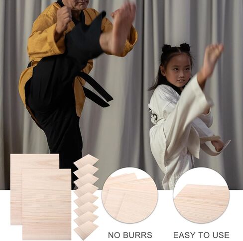 Garneck 10pcs Karate Boards for Breaking Taekwondo Rebreakable Boards Martial Arts Plank Boards Sport Training Equipment Professional Wooden Kick Boards for Kids Adult Practice Performing in Saudi Arabia