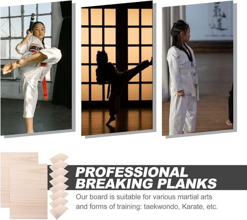 Garneck 10pcs Karate Boards for Breaking Taekwondo Rebreakable Boards Martial Arts Plank Boards Sport Training Equipment Professional Wooden Kick Boards for Kids Adult Practice Performing in Saudi Arabia