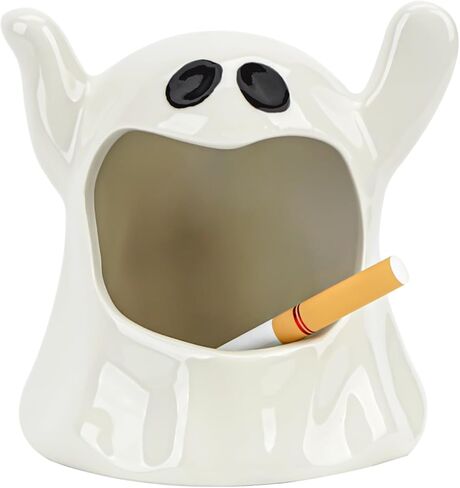 Ceramic Cigarette Ashtray, Desktop Smoking Ashtray Outdoors Indoor, Creative Ash Trays for Home, Office, Halloween Decorative in Kuwait