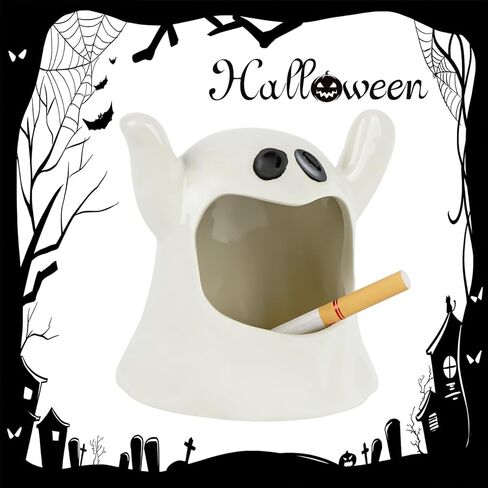 Ceramic Cigarette Ashtray, Desktop Smoking Ashtray Outdoors Indoor, Creative Ash Trays for Home, Office, Halloween Decorative in Kuwait