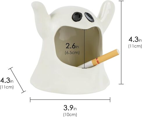 Ceramic Cigarette Ashtray, Desktop Smoking Ashtray Outdoors Indoor, Creative Ash Trays for Home, Office, Halloween Decorative in Kuwait