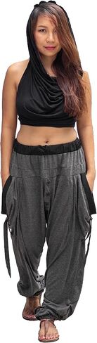 Women's Loose Harem Lounge Pants with Pockets Yoga Cotton Elastic Waist Joggers Baggy Trousers in Saudi Arabia