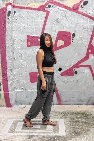 Women's Loose Harem Lounge Pants with Pockets Yoga Cotton Elastic Waist Joggers Baggy Trousers in Saudi Arabia