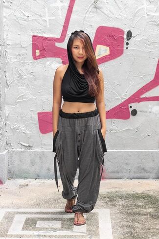 Women's Loose Harem Lounge Pants with Pockets Yoga Cotton Elastic Waist Joggers Baggy Trousers in Saudi Arabia
