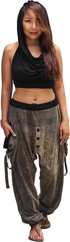 Women's Loose Harem Lounge Pants with Pockets Yoga Cotton Elastic Waist Joggers Baggy Trousers in Saudi Arabia