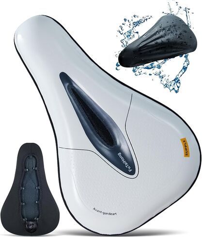 Bike Seat Cushion with Knob Adjustment, Gel Bike Seat Cover, Stationary Bicycle Seat Cushion Padding with Rain Cover in Saudi Arabia