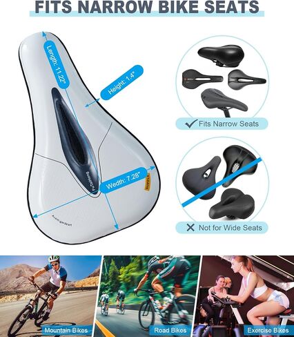 Bike Seat Cushion with Knob Adjustment, Gel Bike Seat Cover, Stationary Bicycle Seat Cushion Padding with Rain Cover in Saudi Arabia