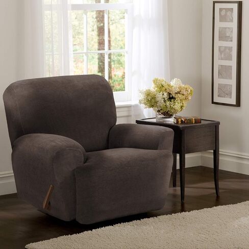 Maytex Collin Stretch 4-Piece Slipcover Recliner, Mocha in Saudi Arabia