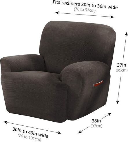 Maytex Collin Stretch 4-Piece Slipcover Recliner, Mocha in Saudi Arabia