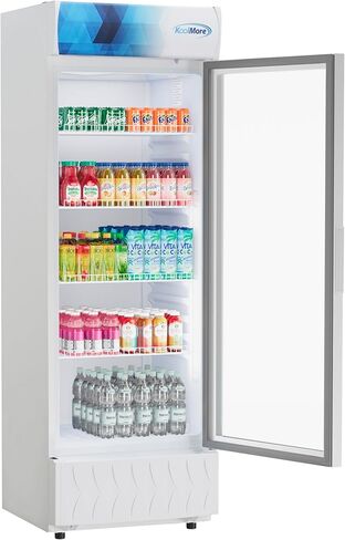 KoolMore KM-MDR-1GD-8C 21 بوصة. مبرد ثلاجة تجاري بباب زجاجي واحد باللون الأسود، مدرج في قائمة ETL، 8 قدم مكعب. قدم in Kuwait