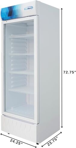 KoolMore KM-MDR-1GD-8C 21 بوصة. مبرد ثلاجة تجاري بباب زجاجي واحد باللون الأسود، مدرج في قائمة ETL، 8 قدم مكعب. قدم in Kuwait