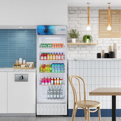 KoolMore KM-MDR-1GD-8C 21 بوصة. مبرد ثلاجة تجاري بباب زجاجي واحد باللون الأسود، مدرج في قائمة ETL، 8 قدم مكعب. قدم in Kuwait