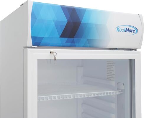 KoolMore KM-MDR-1GD-8C 21 بوصة. مبرد ثلاجة تجاري بباب زجاجي واحد باللون الأسود، مدرج في قائمة ETL، 8 قدم مكعب. قدم in Kuwait