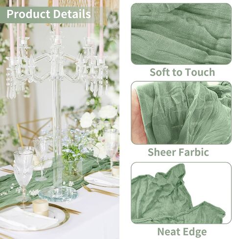 Cheesecloth Table Runner, 10ft Fall Thanksgiving Table Runner, Boho Rustic Gauze Baby Shower Decorations for Wedding Party Baby Shower Halloween Christmas Fall Decor in Saudi Arabia
