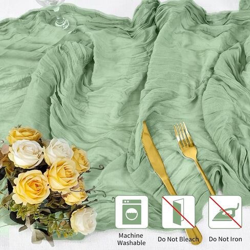 Cheesecloth Table Runner, 10ft Fall Thanksgiving Table Runner, Boho Rustic Gauze Baby Shower Decorations for Wedding Party Baby Shower Halloween Christmas Fall Decor in Saudi Arabia