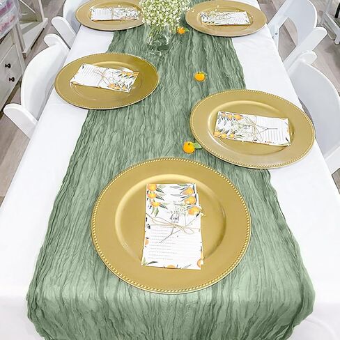 Cheesecloth Table Runner, 10ft Fall Thanksgiving Table Runner, Boho Rustic Gauze Baby Shower Decorations for Wedding Party Baby Shower Halloween Christmas Fall Decor in Saudi Arabia