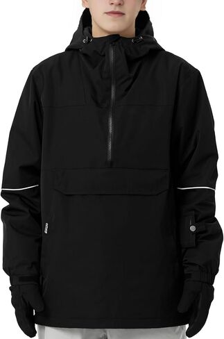 Actleis Mens Pullover Snowboard Jacket Waterproof Hooded Insulated Ski Jacket Warm Winter Snow Coat in Kuwait