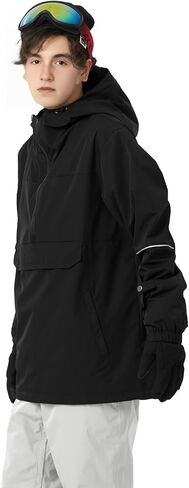Actleis Mens Pullover Snowboard Jacket Waterproof Hooded Insulated Ski Jacket Warm Winter Snow Coat in Kuwait