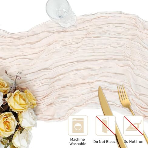 Cheesecloth Table Runner, 10ft Fall Thanksgiving Table Runner, Boho Rustic Gauze Baby Shower Decorations for Wedding Party Baby Shower Halloween Christmas Fall Decor in Saudi Arabia