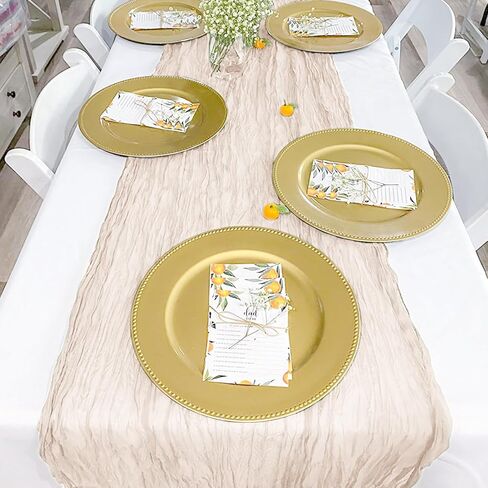 Cheesecloth Table Runner, 10ft Fall Thanksgiving Table Runner, Boho Rustic Gauze Baby Shower Decorations for Wedding Party Baby Shower Halloween Christmas Fall Decor in Saudi Arabia