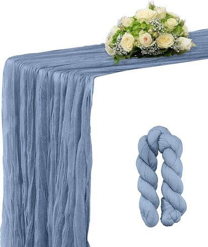 Cheesecloth Table Runner, 10ft Fall Thanksgiving Table Runner, Boho Rustic Gauze Baby Shower Decorations for Wedding Party Baby Shower Halloween Christmas Fall Decor in Saudi Arabia