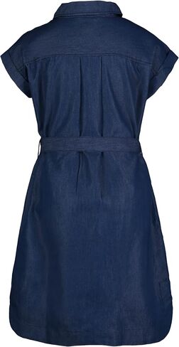 Calvin Klein Girls' Short Sleeve Denim Shirt Dress, Dark Chambray/Popover in Saudi Arabia